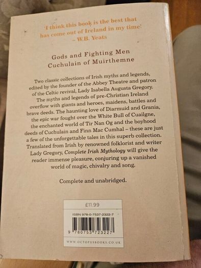 Lady Gregory's Complete Irish Mythology.PREFACED BY W. B. YATES. Paperback In Good Condition.  See Photos For Same.