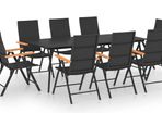 Garden Furniture Set 9-Piece Garden Furniture Set Table Chairs Garden Table Dining Table Garden Chair Black Brown