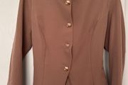 Gold trim collarless blazer