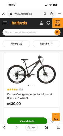 Carrera Vengeance Junior 24" wheel XS extra small 13" frame 8-12 years