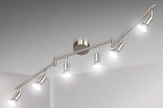 LED Ceiling Light Rotatable, 6 Way LED Ceiling Spotlight, Matt Nickel &amp; Swivelling Design, Including 6 X 4W GU10 LED Bulbs (MULTIPLE COLOURS)