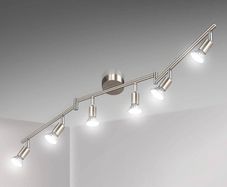 LED Ceiling Light Rotatable, 6 Way LED Ceiling Spotlight, Matt Nickel & Swivelling Design, Including 6 X 4W GU10 LED Bulbs (MULTIPLE COLOURS)