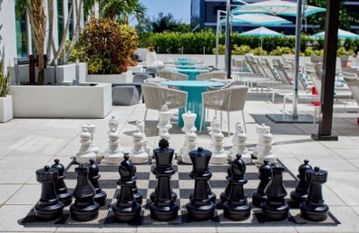 Giant garden chess set