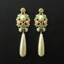 Art Deco Art Nouveau Style Pearl Drop Earrings Image 2