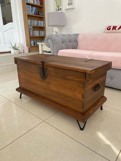 Rustic storage chest coffee table