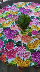 Round tablecloth  -160 cm. "Hydrangea "  100% cotton.