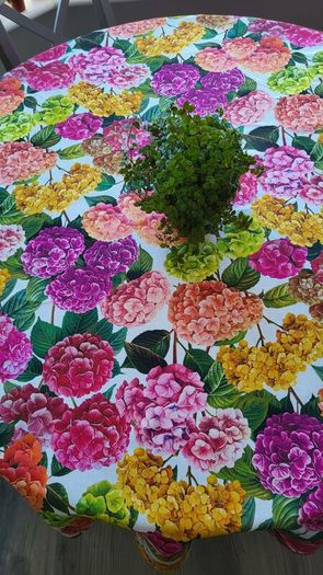 Round tablecloth  -160 cm. "Hydrangea "  100% cotton.