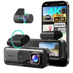4K Dual Cam Dash Cam GPS WiFi