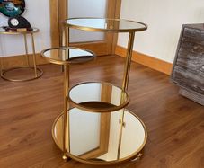 Brass mirror table