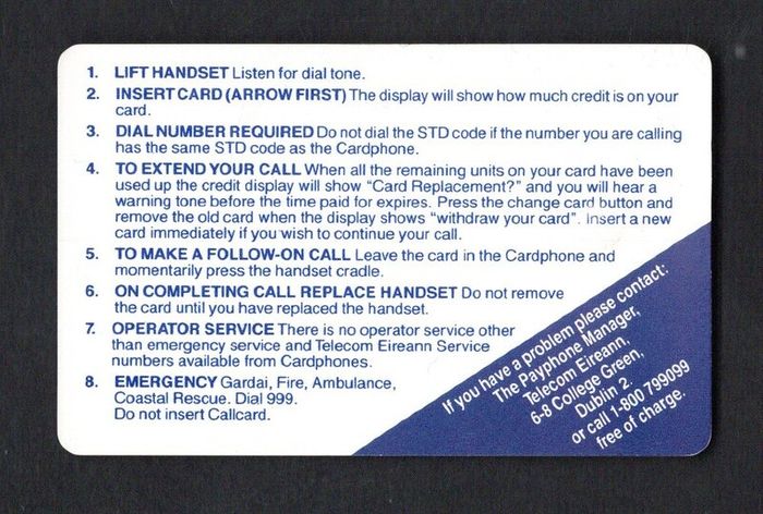 1990 Ireland 100 unit Rock of Cashel definitive (Gemplus GEM1) Call Card Used. 1990 Ireland 100 unit Rock of Cashel definitive (Gemplus GEM1) Call Card Used. Telecom Eireann card number 1027