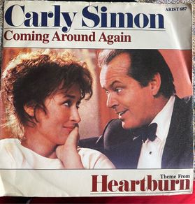 Carly Simon. Coming around again picture sleeve vinyl record single in vg+ condition