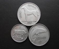 1940 Irish Republic. Set of 3 Silver Coins: Half Crown&Florin&Shilling