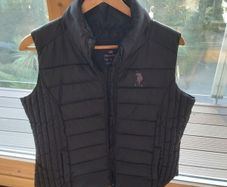 Ladies Polo Black Puffer Gilet Sz L