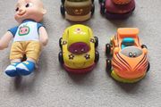 toy cars and JJ from cocomelon