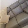 4 seater sofa grey Italian leater Image 2