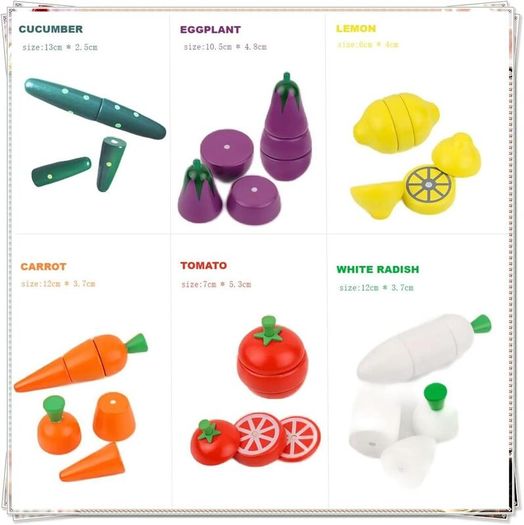 Kids Wooden Kitchen Play Food Toy Set
