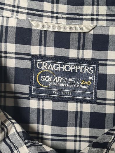 mens CRAGHOPPERS SOLARShield Check shirt sleeve Size XXL 2XL extra large EU 50 walking hiking