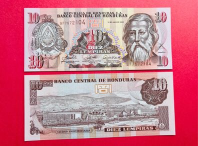 Honduras   10 Lempiras . 2006   Pick  86d  ( Uncirculated )