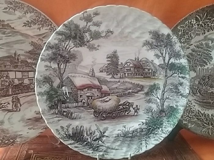 Three Rural Scene Dinner/Display Plates