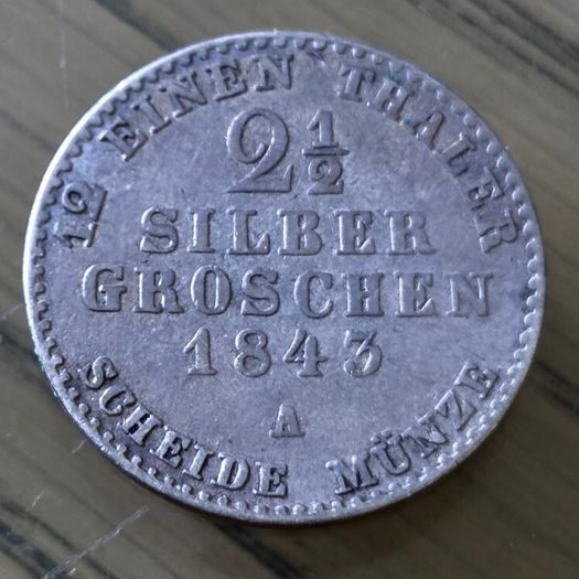 PRUSSIA 2-1/2 Silber Groschen 1842A Silver