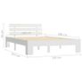 Bed Frame White Solid Pine Wood 140x200 cm Image 3