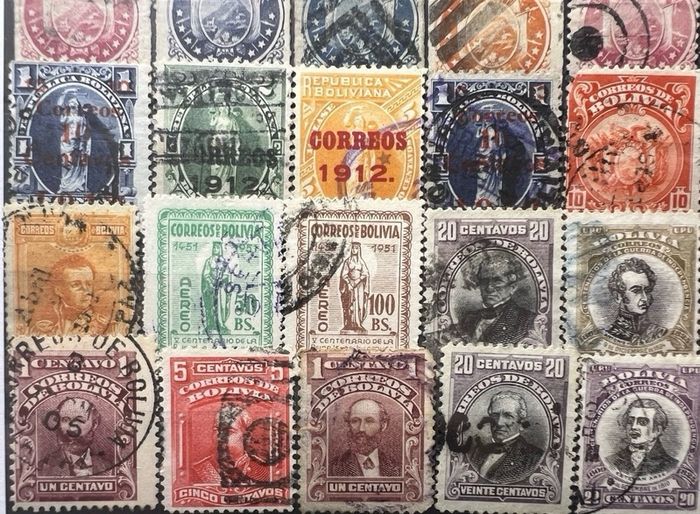 Bolivia 19th century antique stamps lot