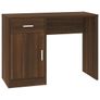 Desk with Drawer & Cabinet Brown Oak Image 3