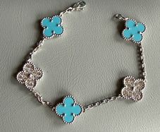 Natural Stone Clover Bracelet