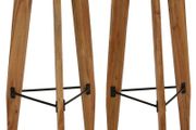Bar Stools 2 pcs Solid Acacia Wood