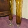 Matching pair of Antique Amber Glass Vases Image 6