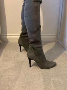 Thigh high suede boots