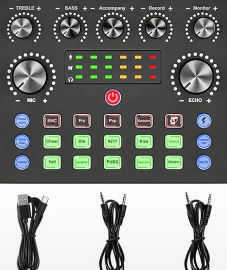 podcast V8S Podcast Studio Kit Microphone Sound Card Streaming Recording Bundle