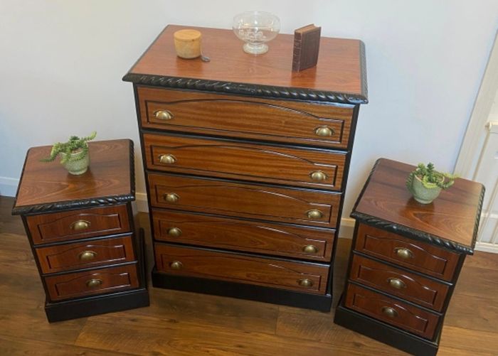 chest of drawers and 2 lockers