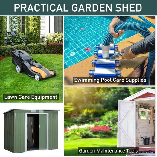 NEW SALE | Garden Storage Shed w/ window Double Door Green