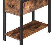Narrow industrial side table