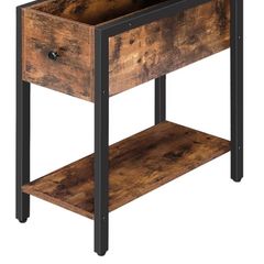 Narrow industrial side table