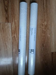 Laura Ashley beaulieu wallpaper x 2 rolls in silver