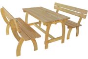 Beer Table with 2 Benches Impregnated Pinewood