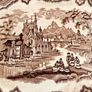 Antique Victorian R C and Co Syria Brown Transferware Large Serving Platter Image 2