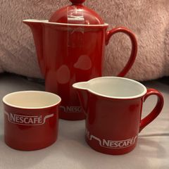 Vintage Nescafe Coffee Pot, Sugar Bowl and Milk Jug