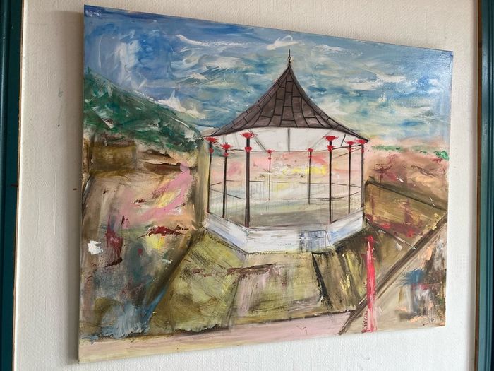 XL Original Painting of Bray Bandstand Wicklow Ireland Original Irish Art