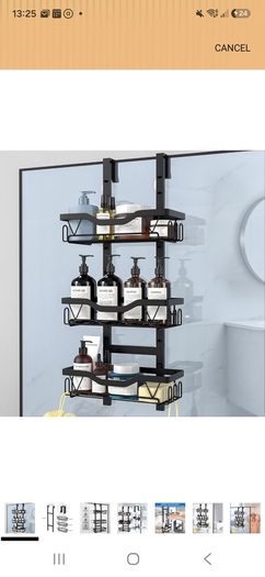 3 tier black over door Shower Caddy Organiser