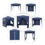 2x2m Popup Gazebo Marquee Party Tent Pavilion Blue with 4 Sides Image 4