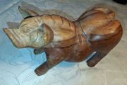 Hardwood Handcarved Pig