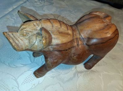 Hardwood Handcarved Pig
