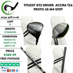 Titleist GT2 Driver / 9 Degree / Accra TZ6 Proto 65 M4 Stiff