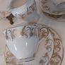 Fabulous Vintage Royal Tara Fine Bone China 14 Piece Breakfast Teaset for Four in a Beautiful Gilt Feathery Repeat Pattern, no. 947 Image 5