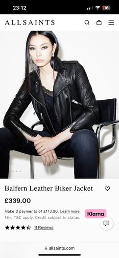 ALL SAINTS Balfern genuine leather jacket ladies jacket