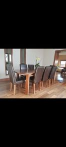 Brown Leather dining room chairs