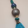 Multi-Strand Tribal Necklace Red Coral, Turquoise Howlite & Lapis Beads Image 5